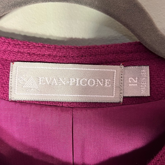 Evan Picone 100% Wool Fuchsia Button Down Jacket Made in the USA - Picture 2 of 7